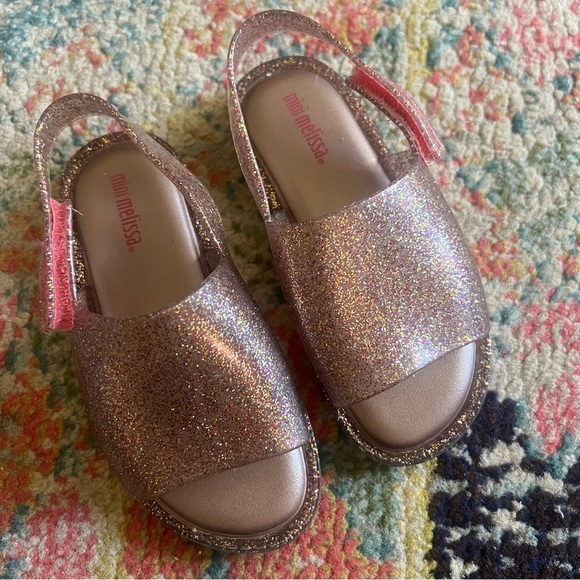 MINI MELISSA x FABULA Glitter Slide Sandal, Size 9 - Picture 2 of 5